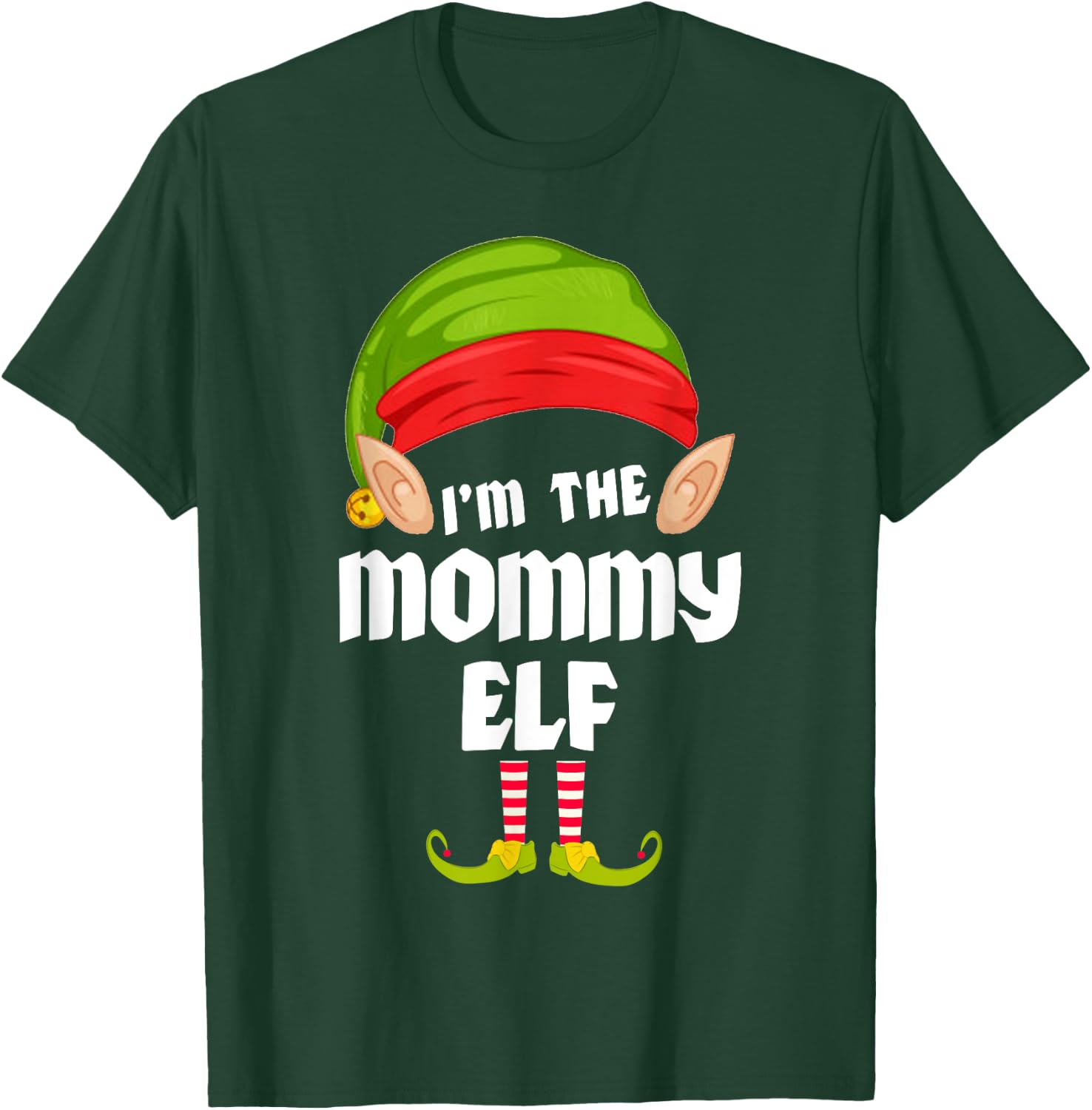 Funny Mommy Elf Matching Family Group PJ Christmas T-Shirt - T-Shirt | Forest