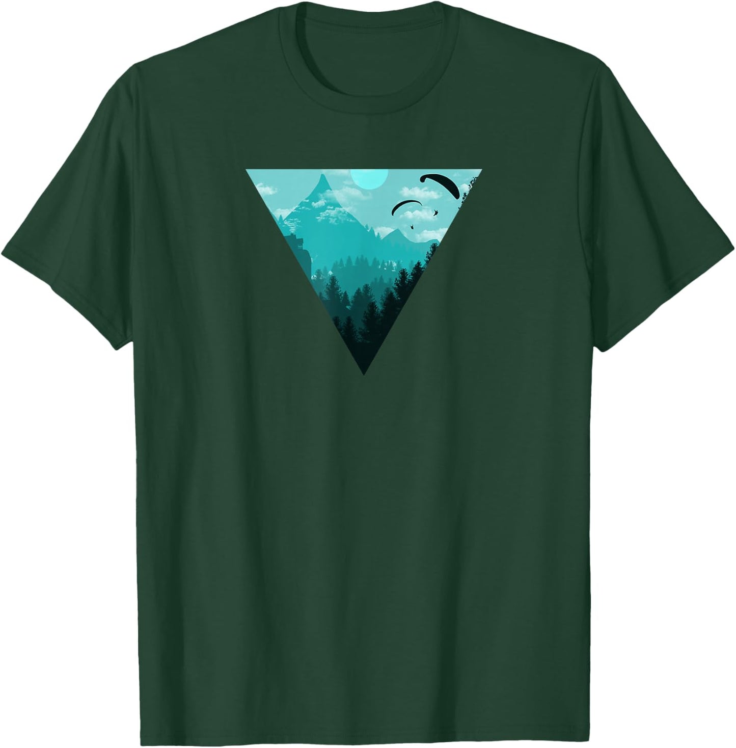 Paragliding Extreme Sport Geometry Gift I Nature T-Shirt - T-Shirt | Forest