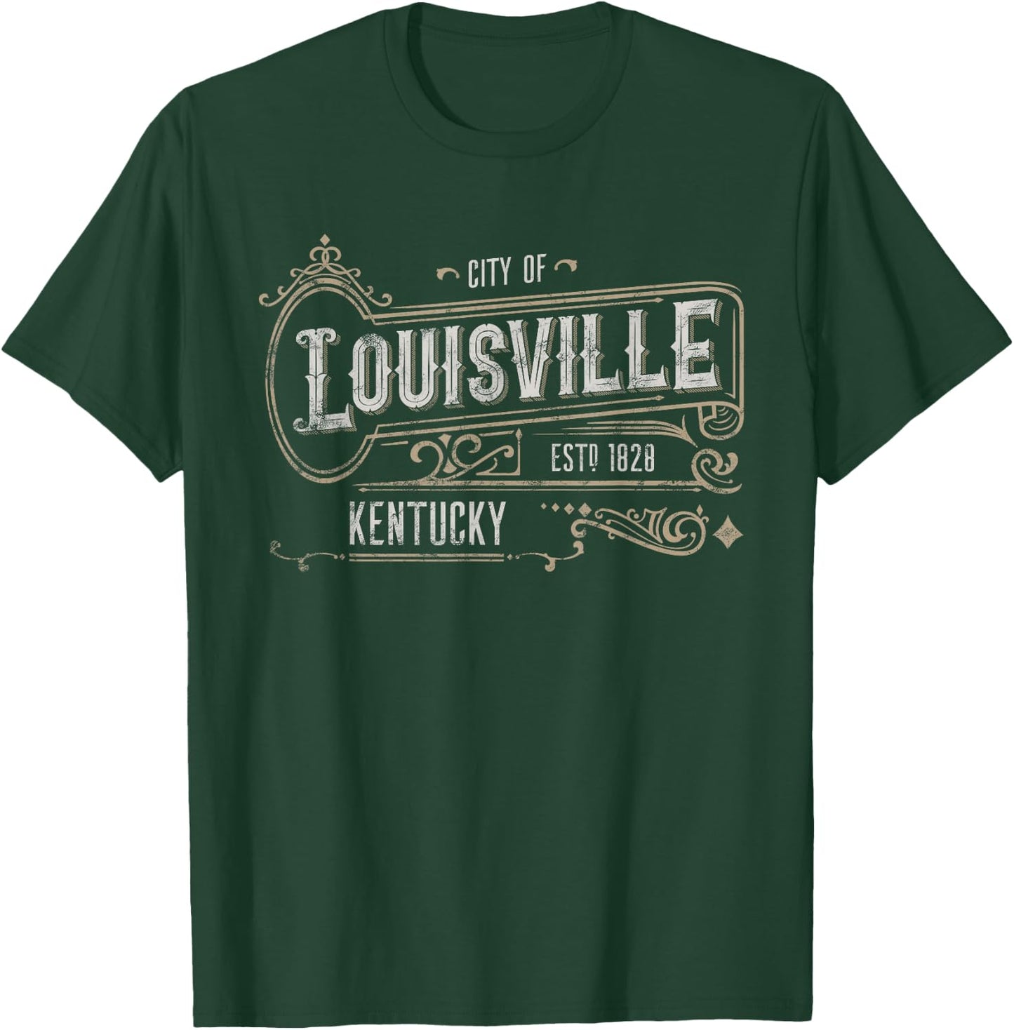 Louisville KY Vintage Victorian Style Home City Distressed T-Shirt - T-Shirt | Forest