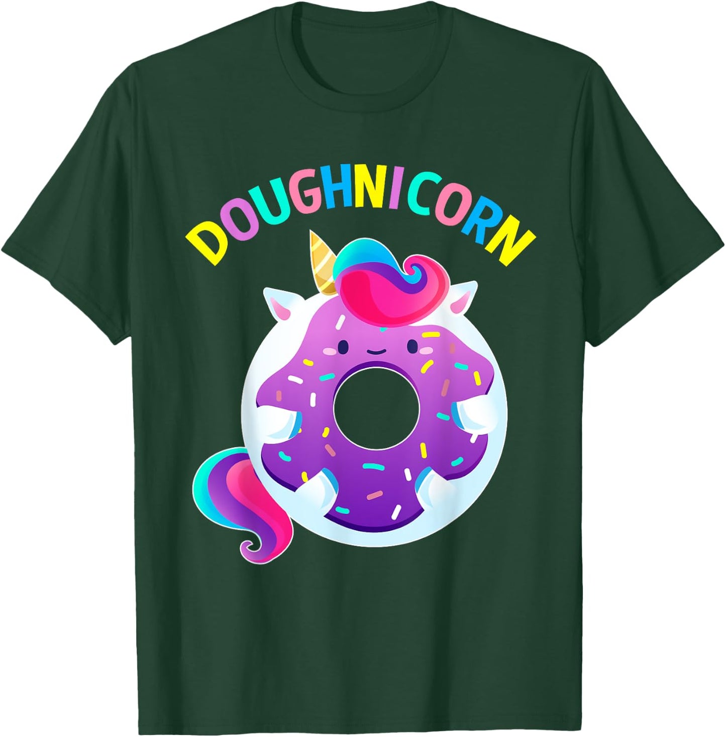 Cute Donut Unicorn Doughnicorn Gifts Squad Girls T-Shirt - T-Shirt | Forest