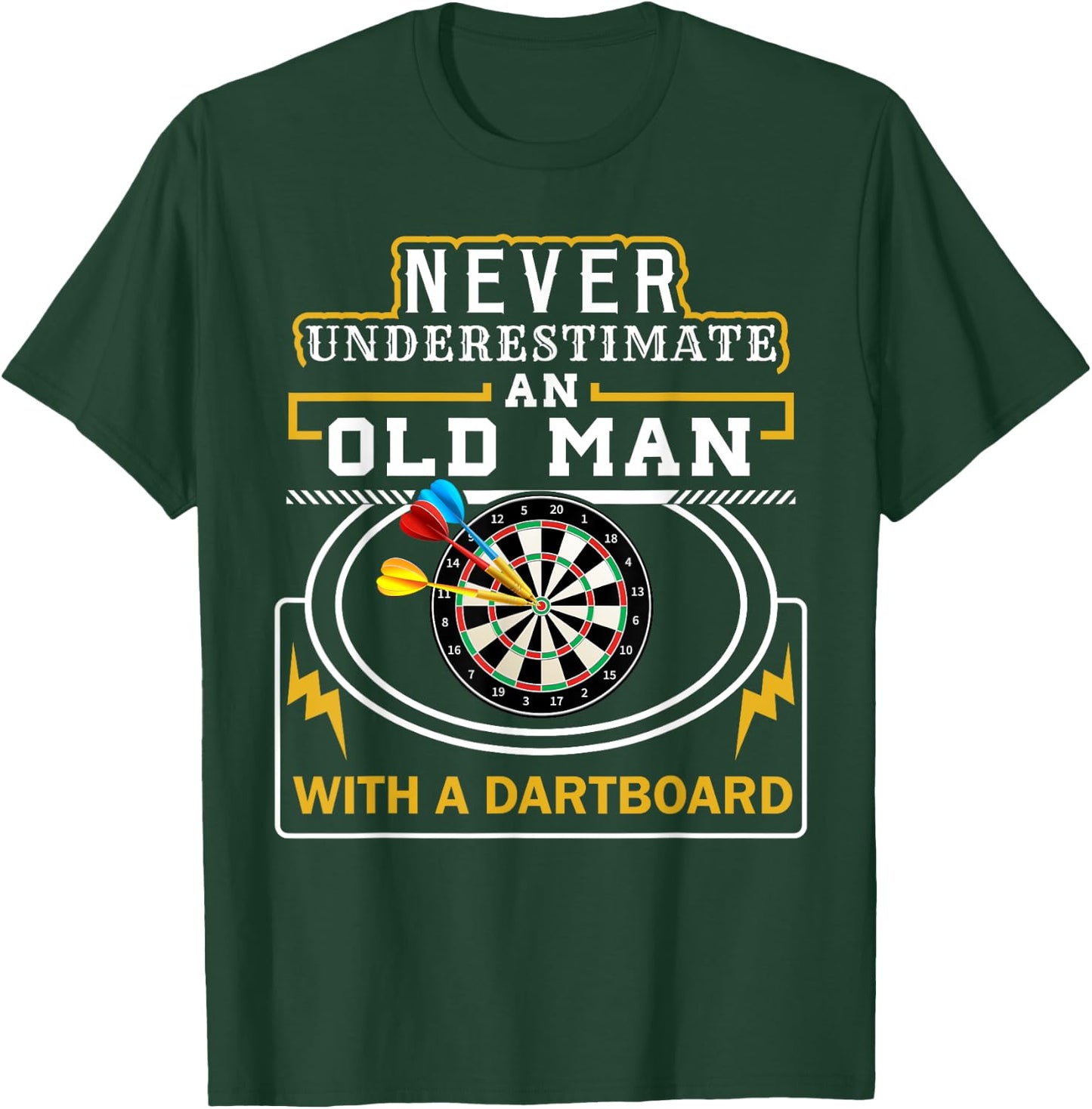 OLD MAN Darts Cool Grandpa Gift Dart Player Men Gifts T-Shirt - T-Shirt | Forest