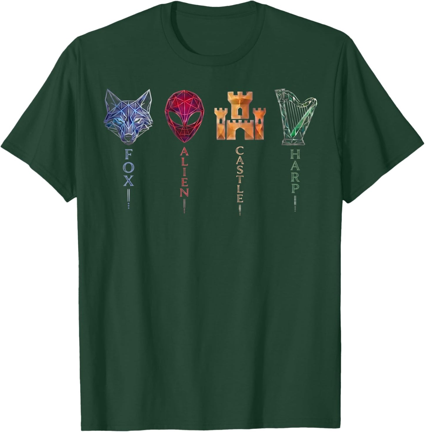 Fox Alien Castle Harper Icons T-Shirt - T-Shirt | Forest