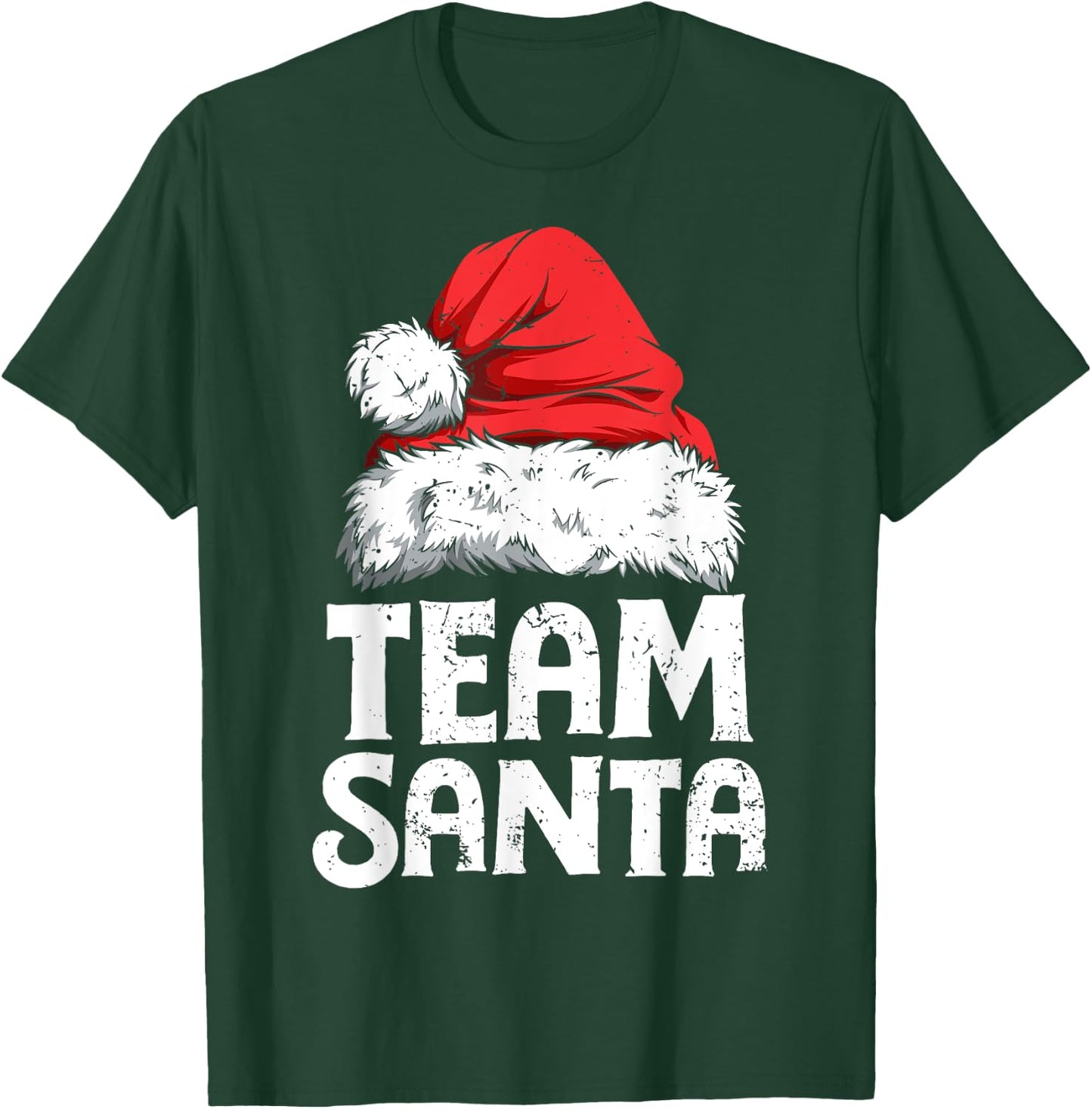 Team Santa Christmas Squad Family Matching Pajamas Boys Men Short Sleeve T-Shirt - T-Shirt | Forest