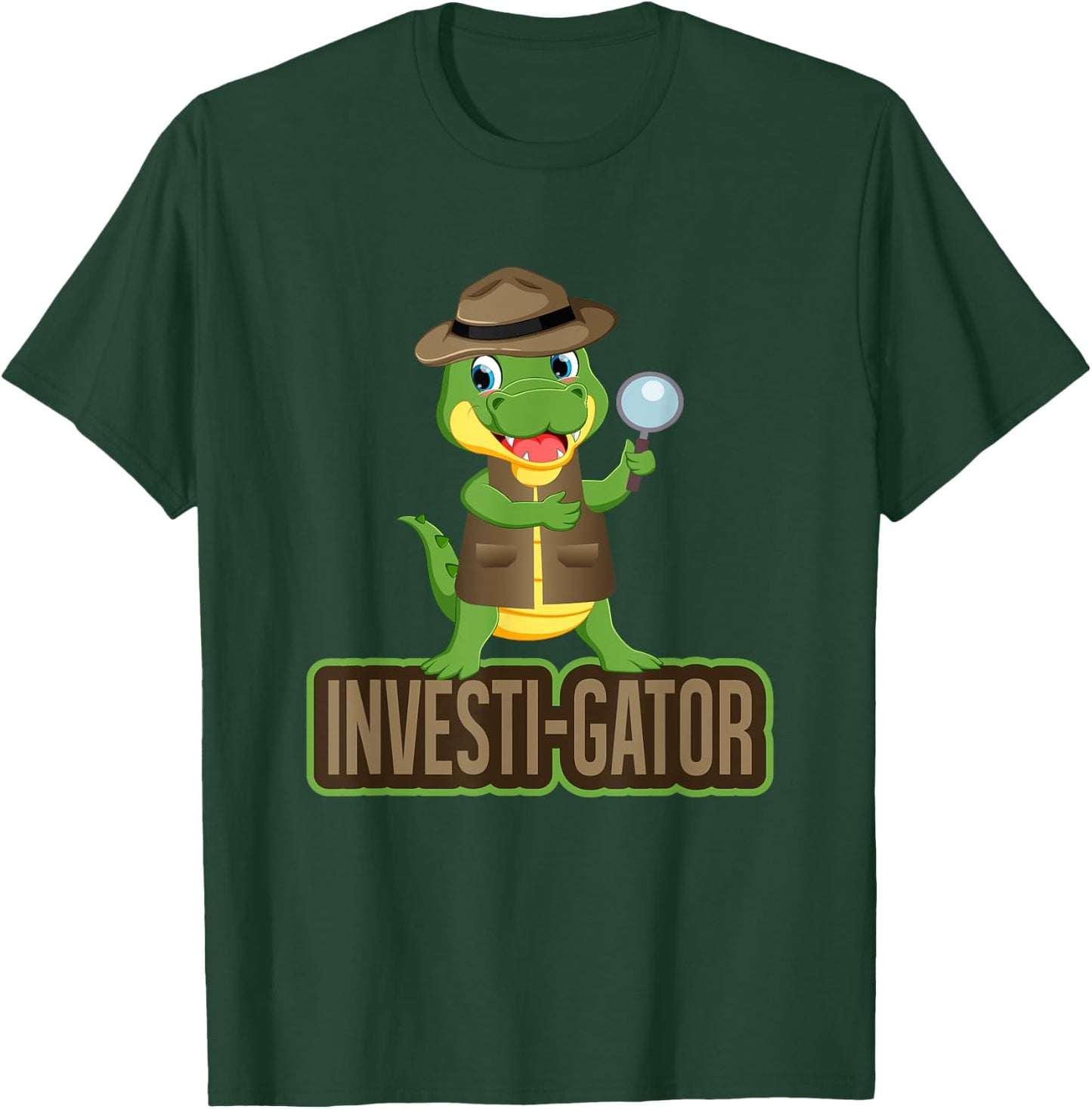 Funny Investi-Gator Pun Alligator Detective T-Shirt - T-Shirt | Forest