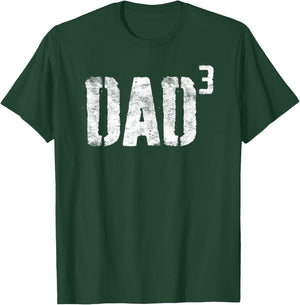 Dad Cubed Shirt Men Dad of Three Fathers Day T-Shirt - T-Shirt | Forest