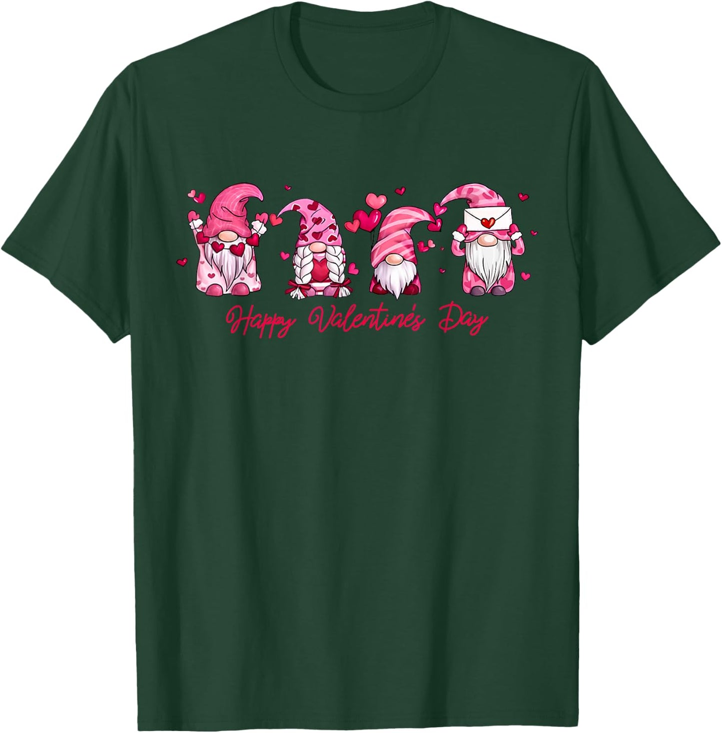 Happy Valentine's Day Gnome With Heart Cute Gnome Valentine T-Shirt - T-Shirt | Forest