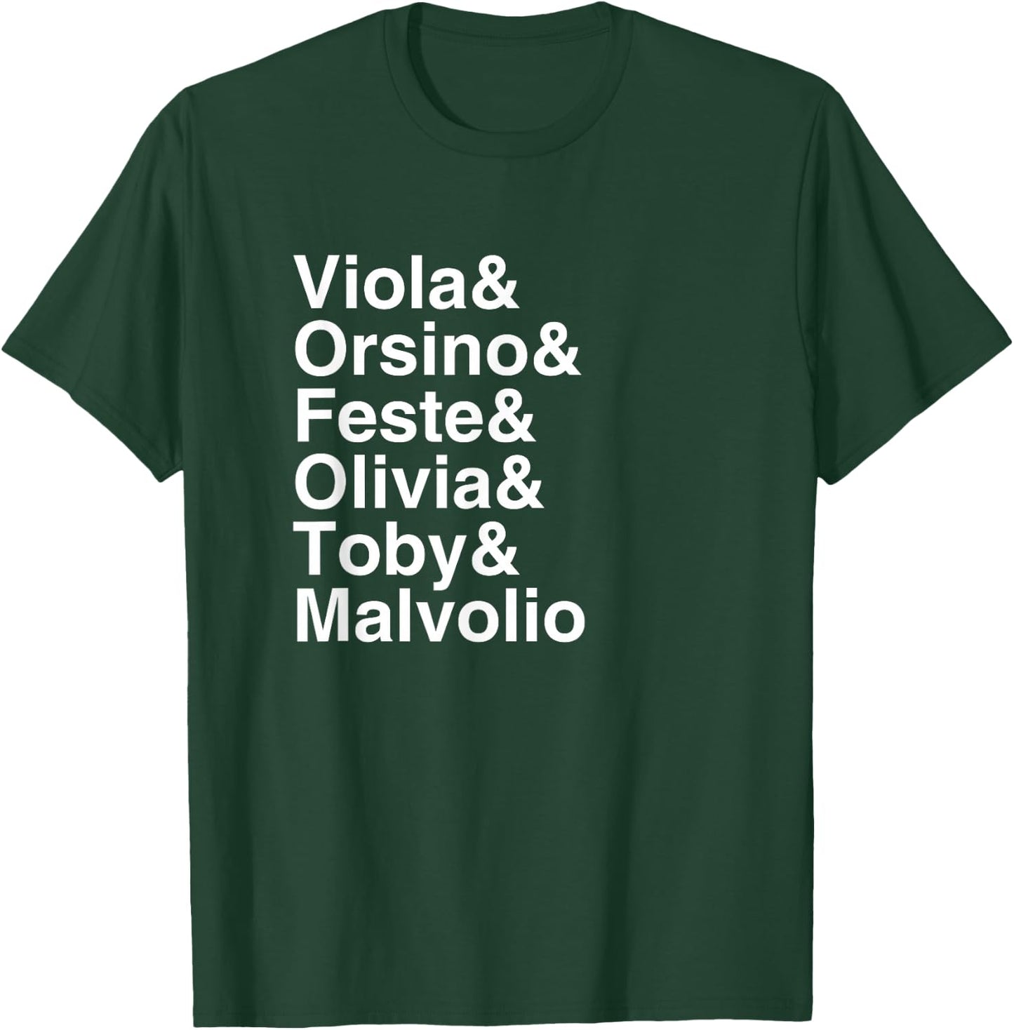 Shakespeare Twelfth Night Character List T-Shirt - T-Shirt | Forest