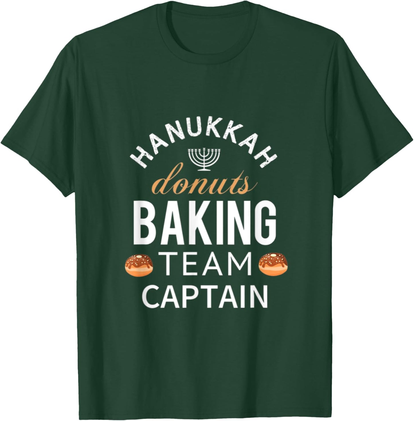 Hanukkah Donuts Baking Team Captain Sufganyiot And Latkes T-Shirt - T-Shirt | Forest