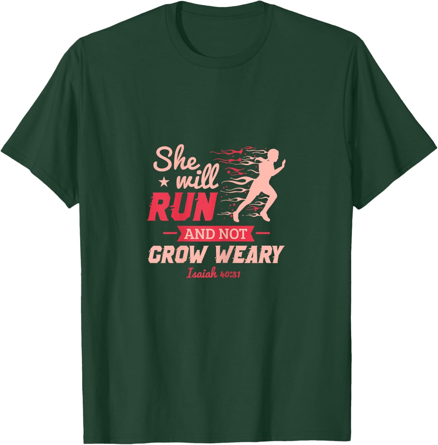 Funny She Will Run XC Cross Country Running Gift Men Women T-Shirt - T-Shirt | Forest