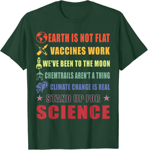 Earth Is Not Flat Shirt Stand Up For Science Gift T-Shirt - T-Shirt | Forest