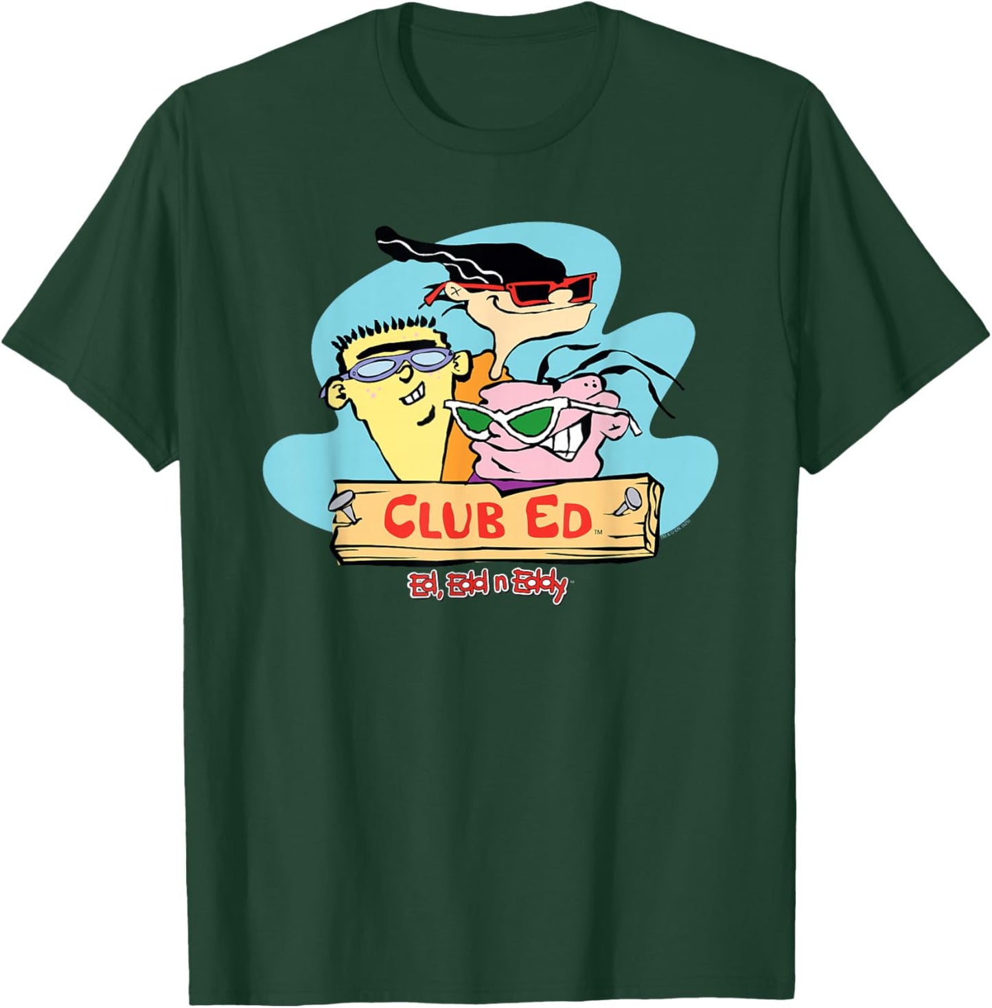 Ed, EDD N Eddy Club Ed Group Photo with Sunglasses Cartoon T-Shirt - T-Shirt | Forest