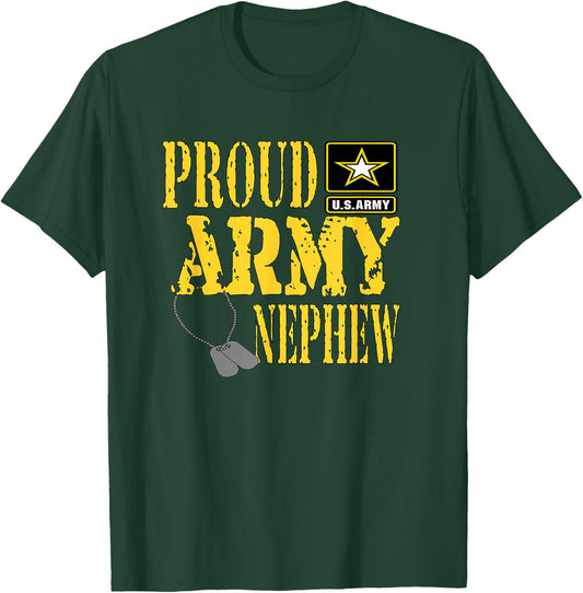 Proud Army Nephew Shirt Military Pride T Shirt T-Shirt - T-Shirt | Forest