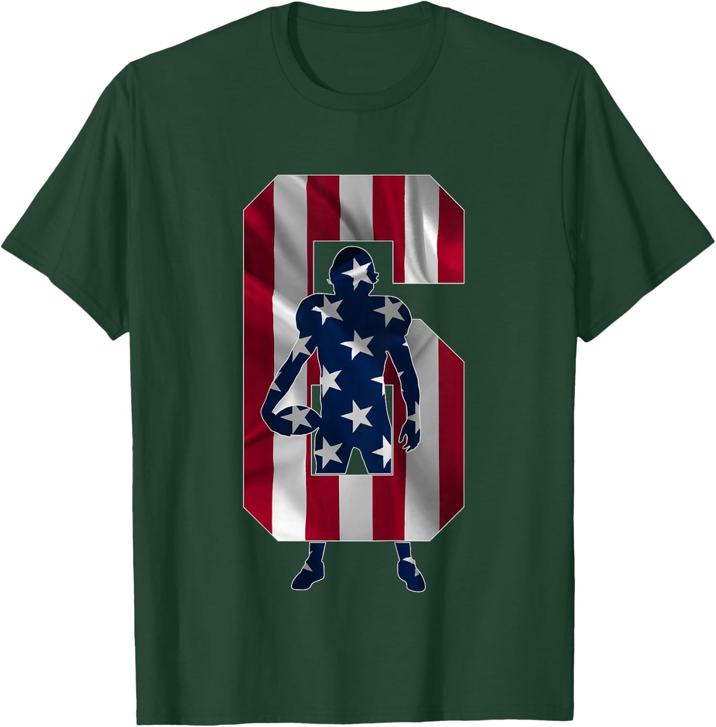 Number 6 Years Football 6th Birthday T-Shirt - T-Shirt | Forest