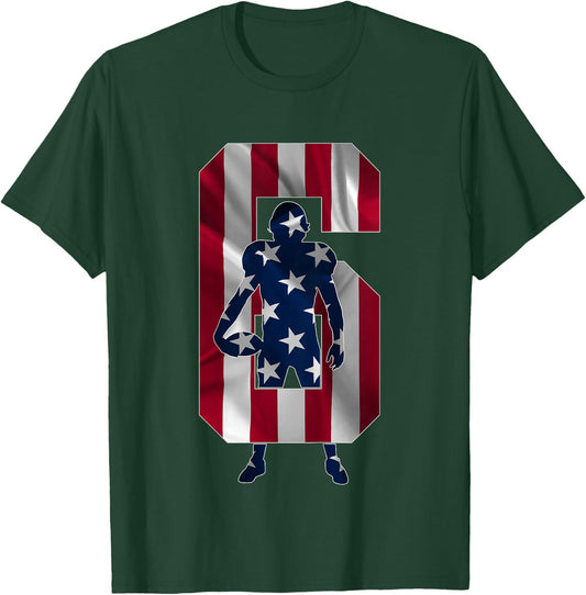 Number 6 Years Football 6th Birthday T-Shirt - T-Shirt | Forest