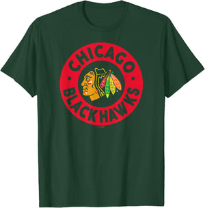 Chicago Blackhawks Symbol Black Officially Licensed T-Shirt - T-Shirt | Forest