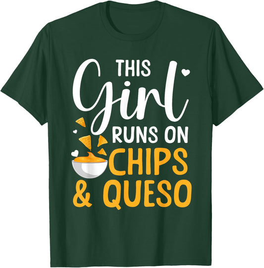 Cool Queso Art Girls Cheese Chips & Queso Lover T-Shirt - T-Shirt | Forest