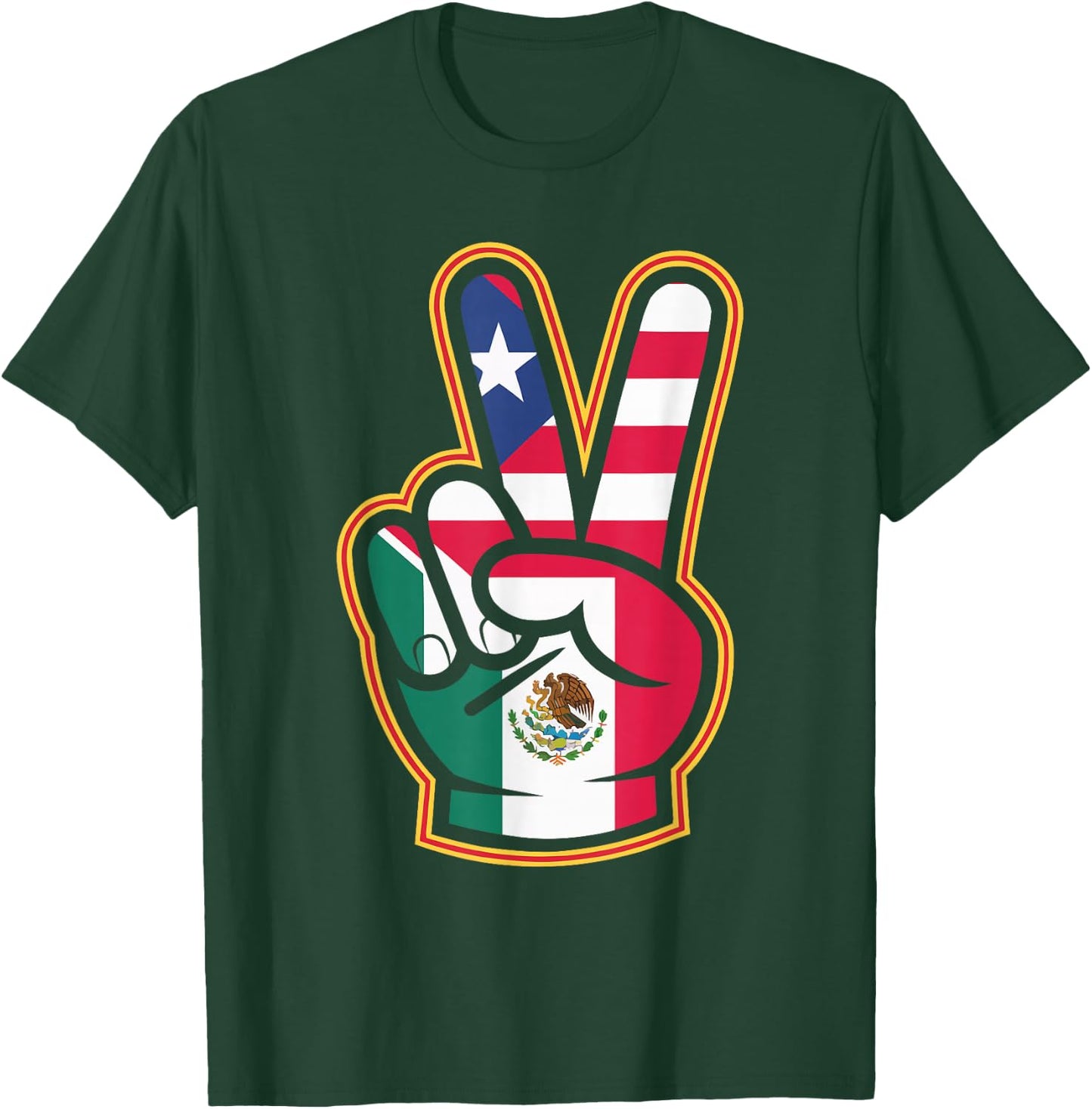 Half Mexican Half Puerto Rican Puerto Rico Flag Mexico T-Shirt - T-Shirt | Forest
