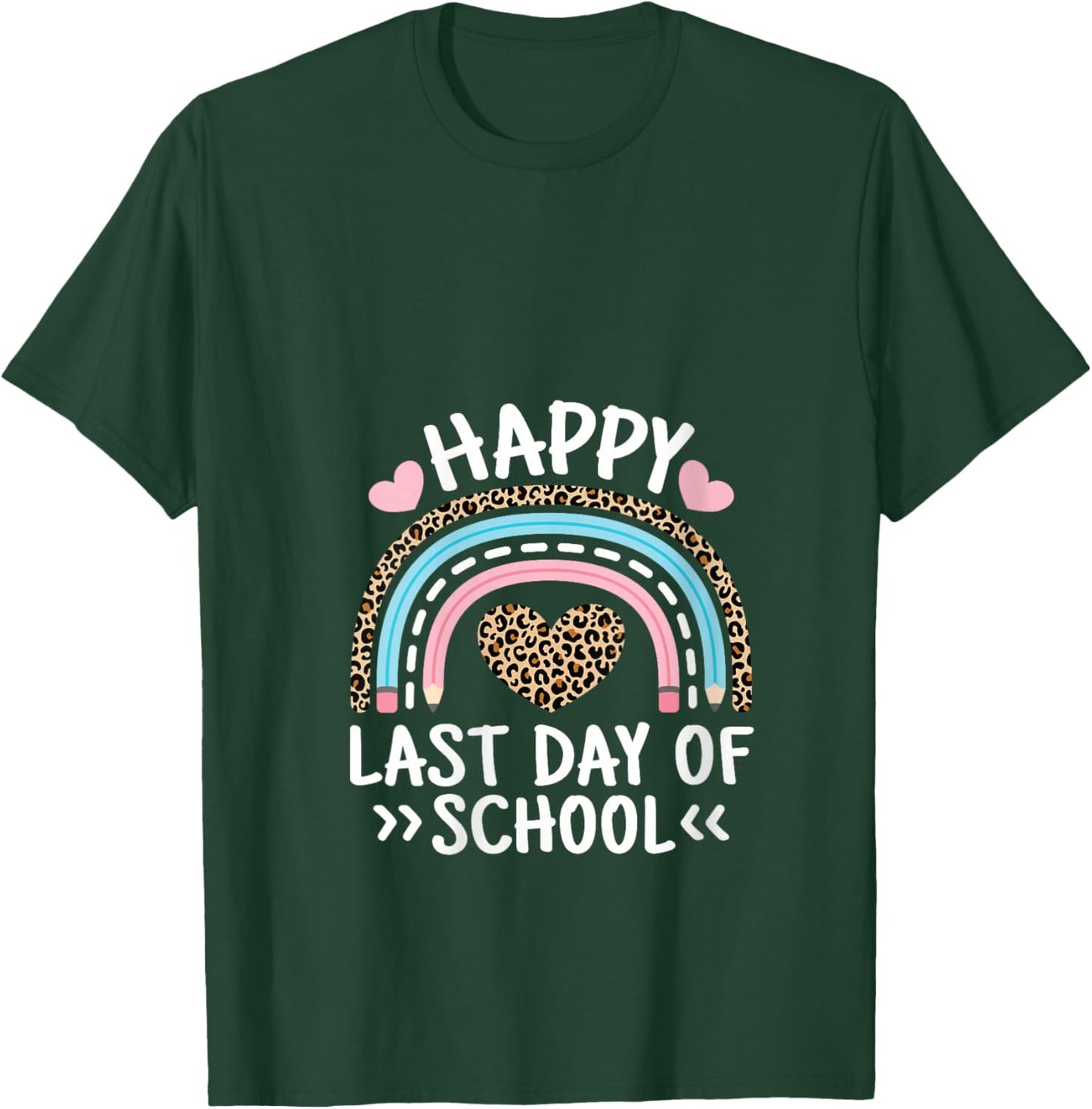Women's Happy Last Day of School Teacher Student Women Girls Kids V-Neck T-Shirt - T-Shirt | Forest