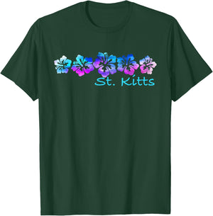 St. Kitts Tropical Flower Vacation Beach T-Shirt - T-Shirt | Forest