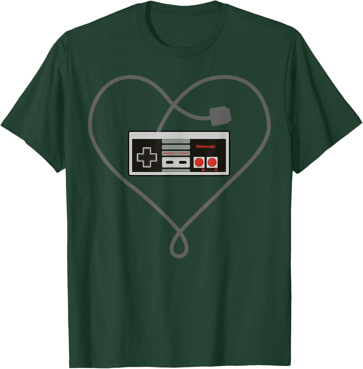 Nintendo NES Controller Heart Cord Graphic T-Shirt - T-Shirt | Forest