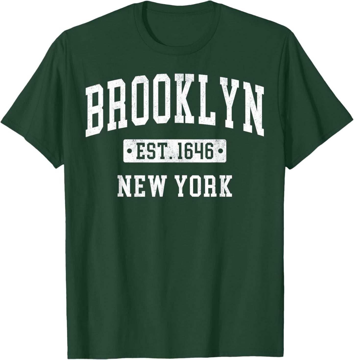 Brooklyn New York NY Vintage Sports Design Navy Men Women T-Shirt - T-Shirt | Forest