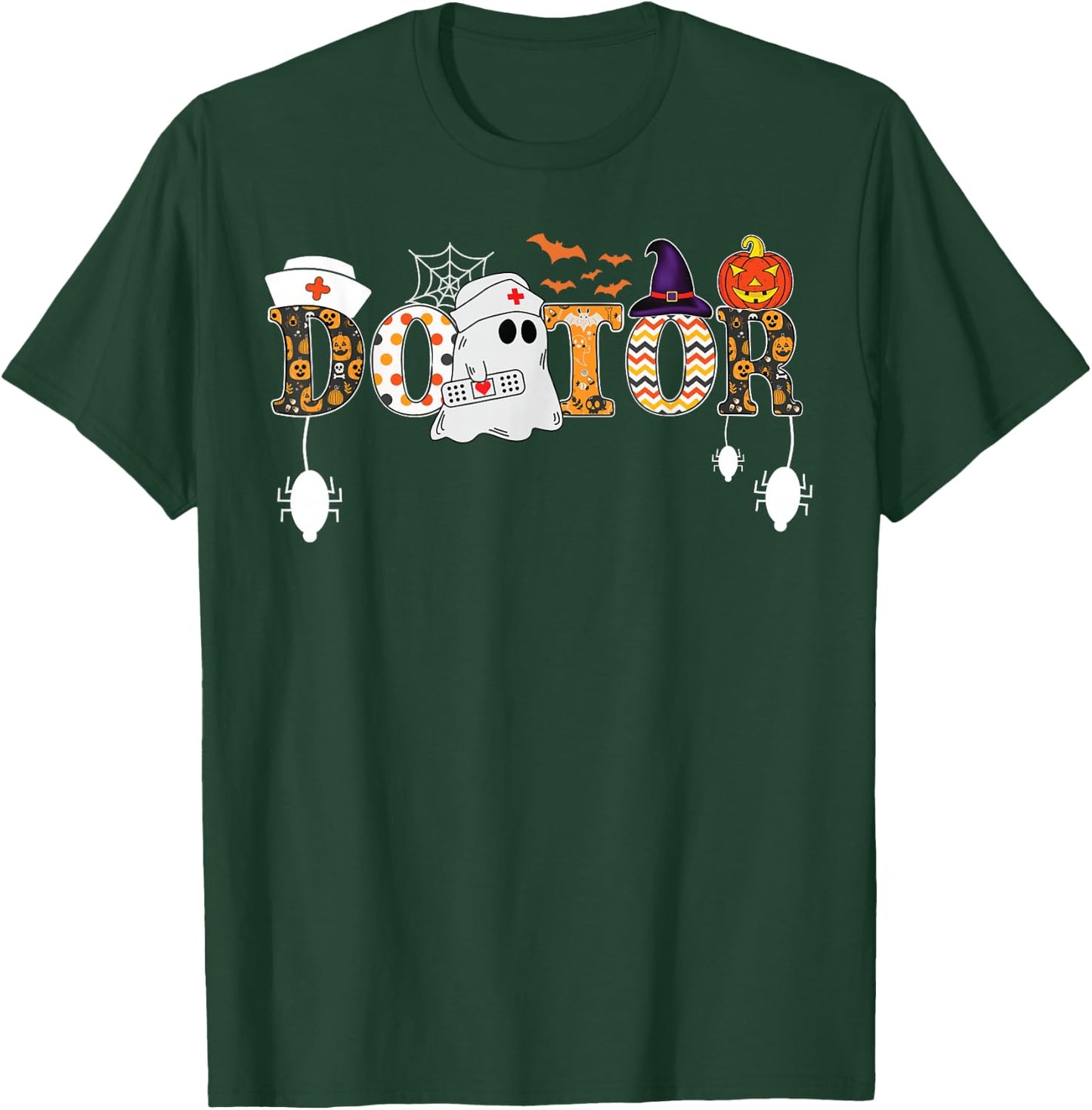 Halloween Doctor Halloween Scrub Tops Nursing Ghost Women's T-Shirt - T-Shirt | Forest