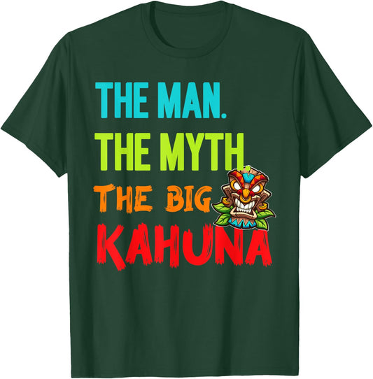 Funny The Man The Myth The Big Kahuna Men's Tiki Fishing T-Shirt - T-Shirt | Forest