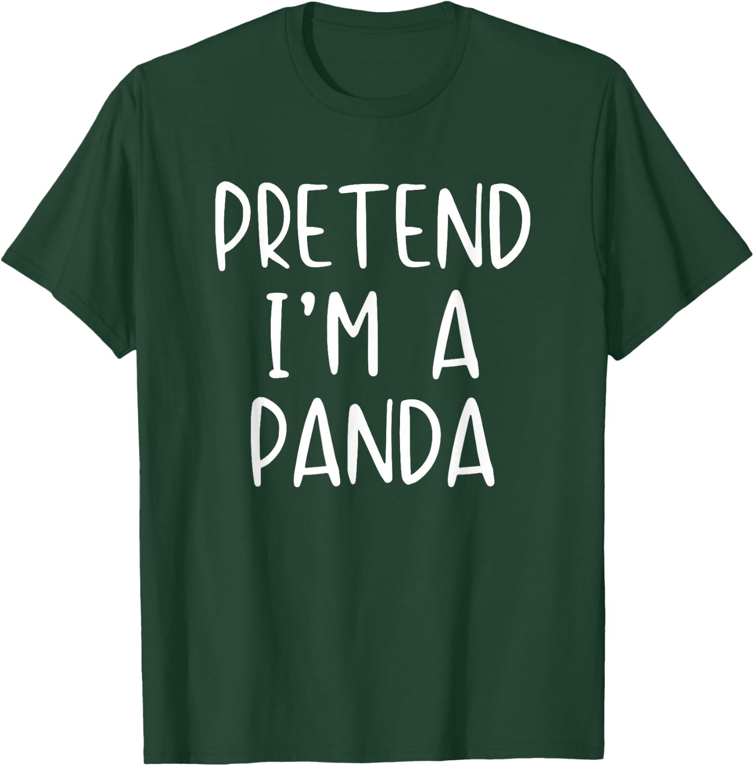 Pretend I'm A Panda Costume Halloween Funny Simple Adult Kid T-Shirt - T-Shirt | Forest