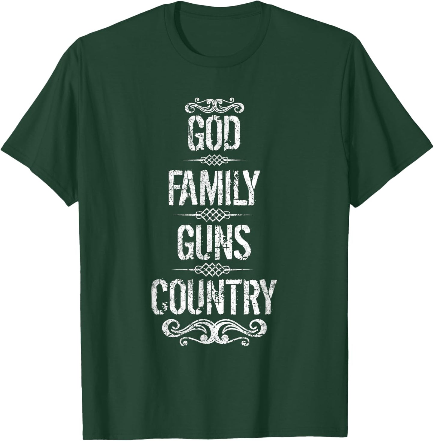 God Family Guns Country T-Shirt - T-Shirt | Forest