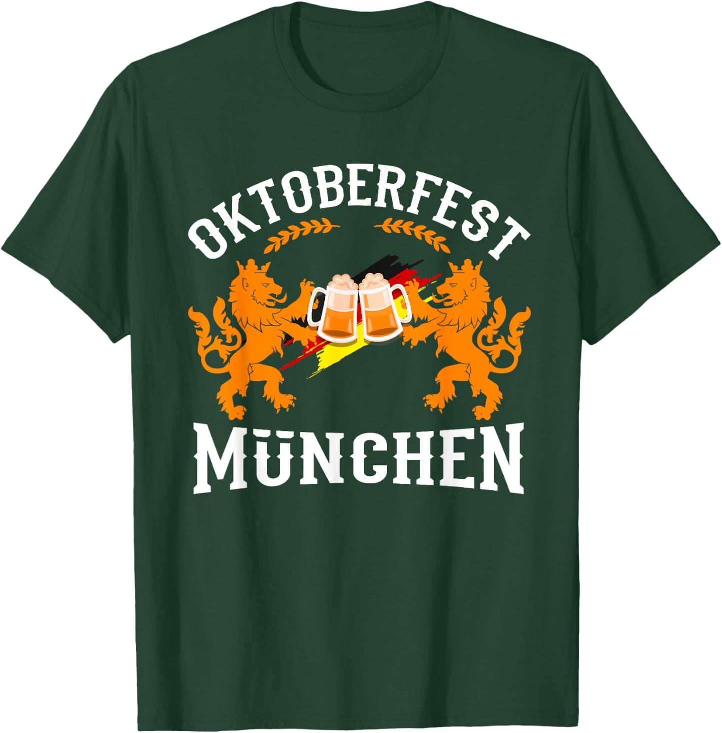 Oktoberfest München Germany German Flag Beer Drinking Gift T-Shirt - T-Shirt | Forest