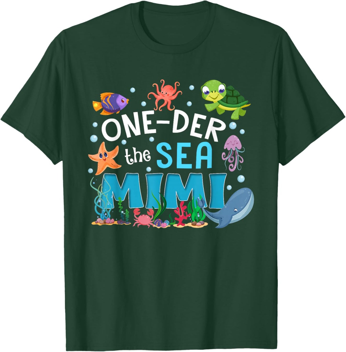Under Sea Mimi Birthday Girl Boy Matching Family Party T-Shirt - T-Shirt | Forest