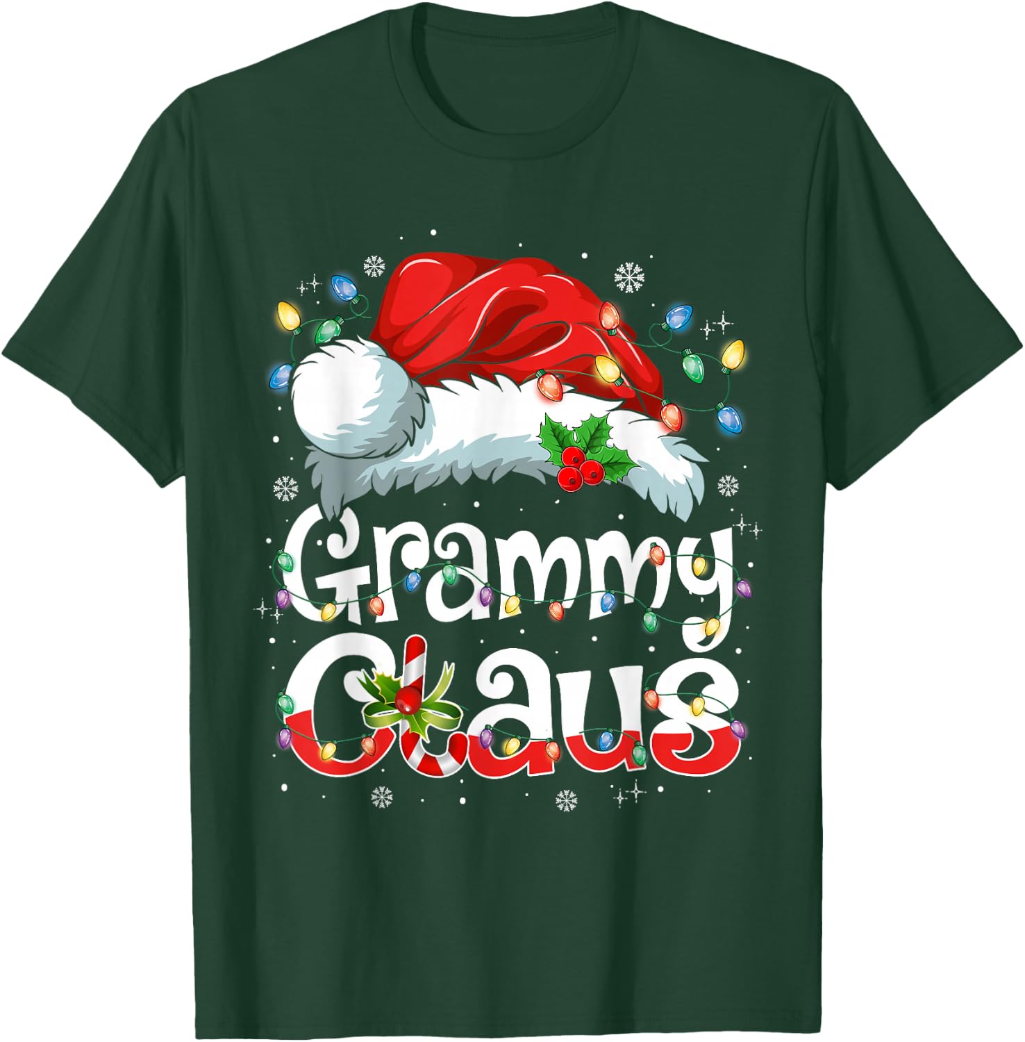 Grammy Claus Xmas Santa Matching Family Christmas Pajamas T-Shirt - T-Shirt | Forest