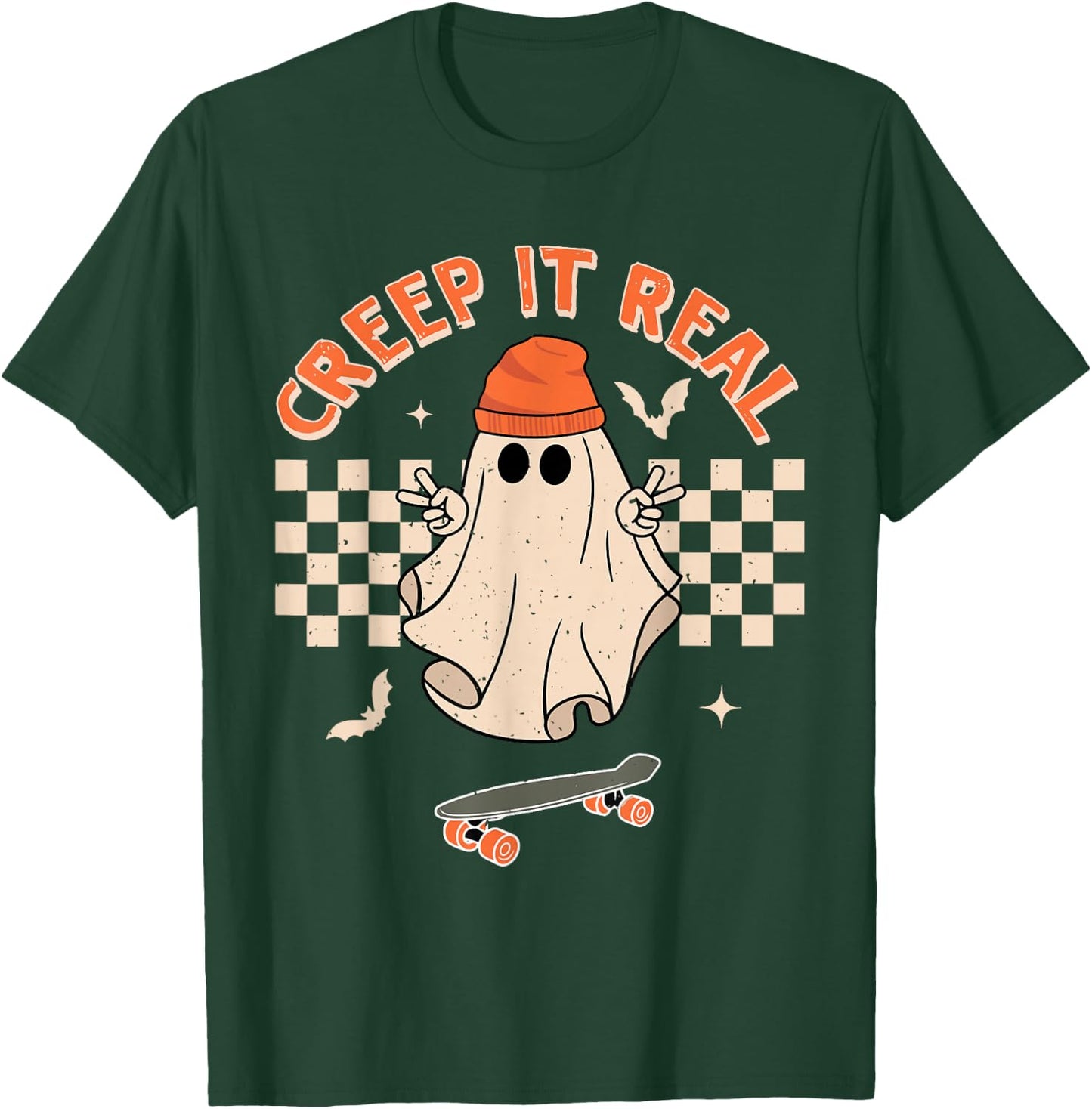 Creep It Real Funny Ghost Halloween Toddler Kid Ghost Boys T-Shirt - T-Shirt | Forest