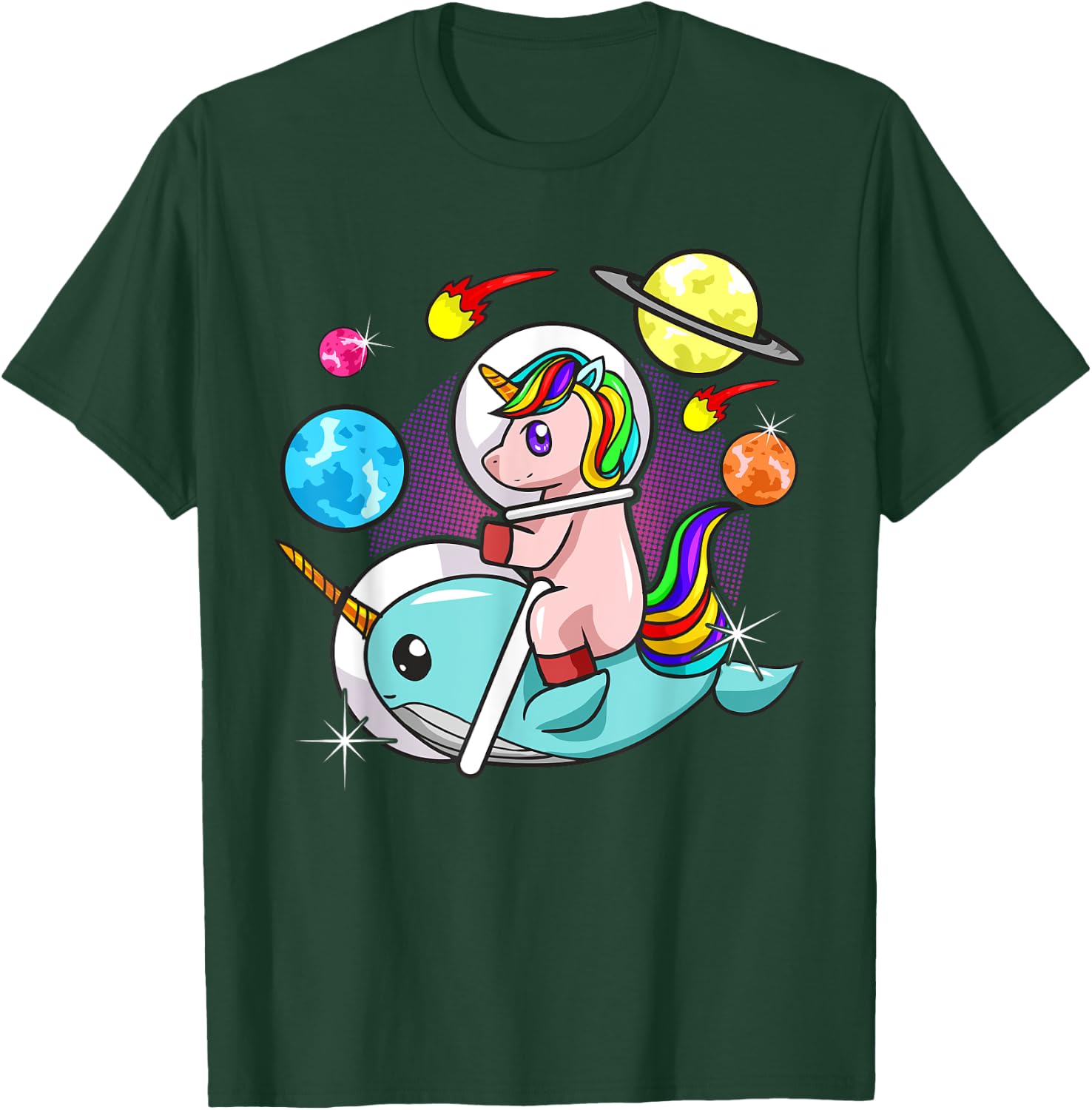 Unicorn Narwhal Space Astronaut Science Funny Humor T-Shirt - T-Shirt | Forest