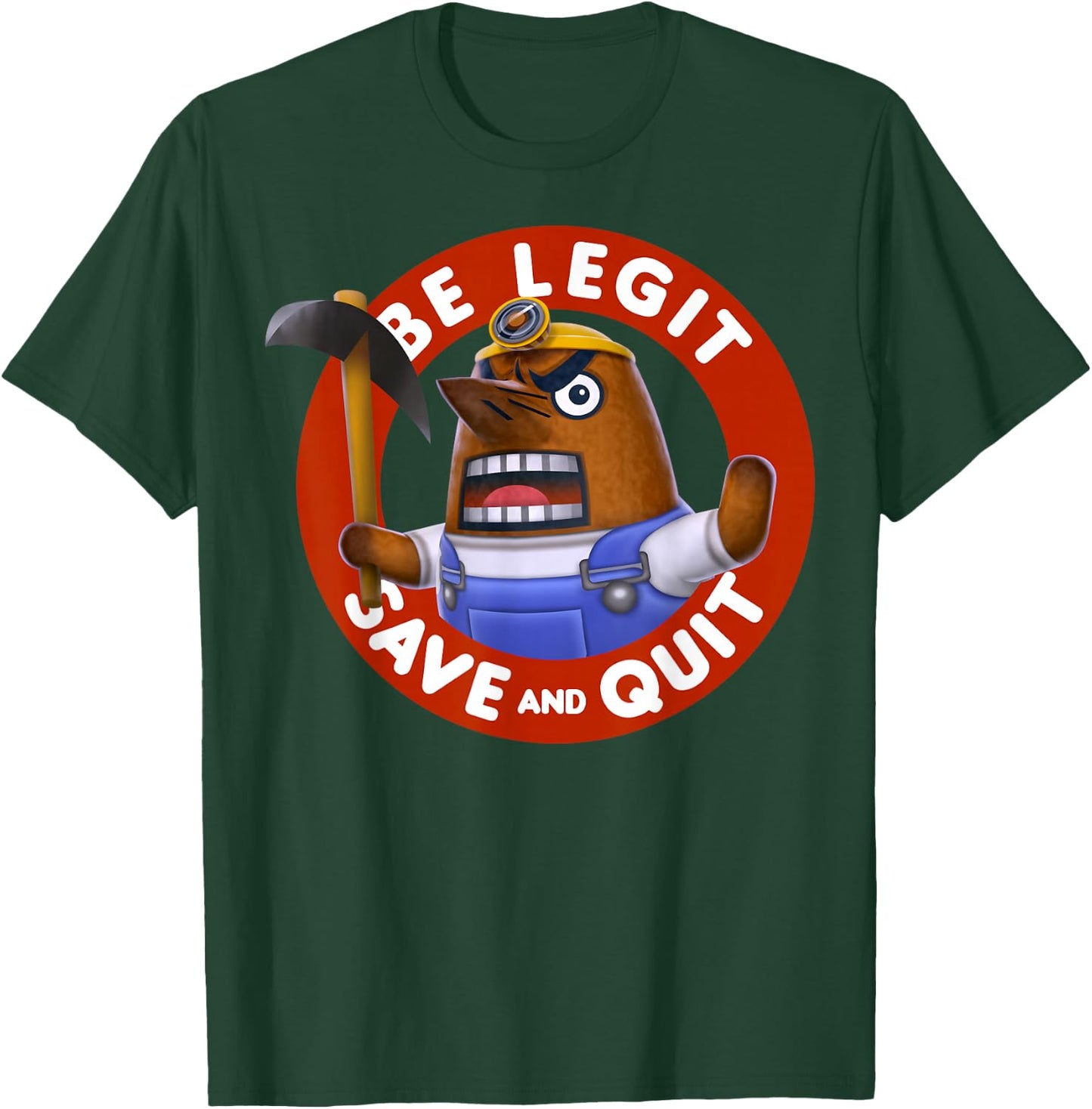 Nintendo Animal Crossing Resetti Save & Quit Graphic T-Shirt - T-Shirt | Forest
