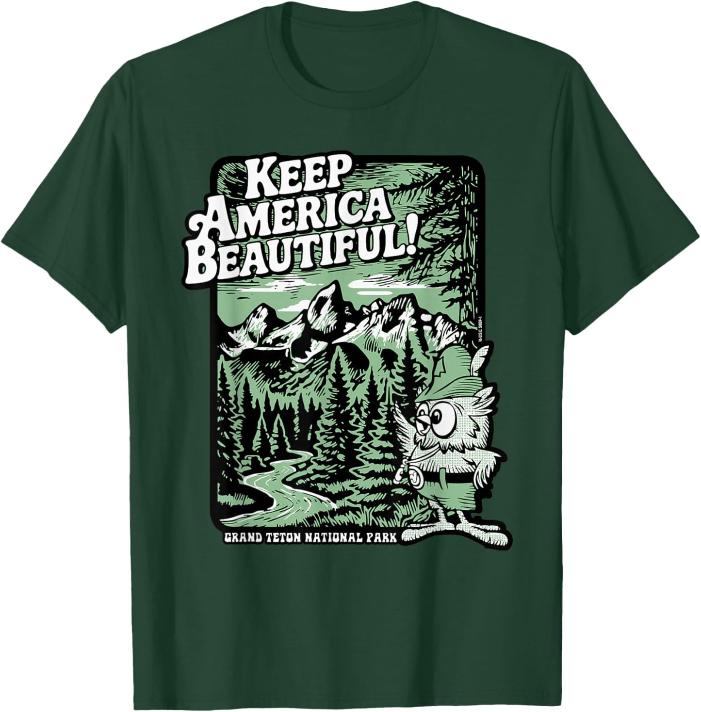 Woodsy Owl Keep America Beautiful Grand Teton National Park T-Shirt - T-Shirt | Forest