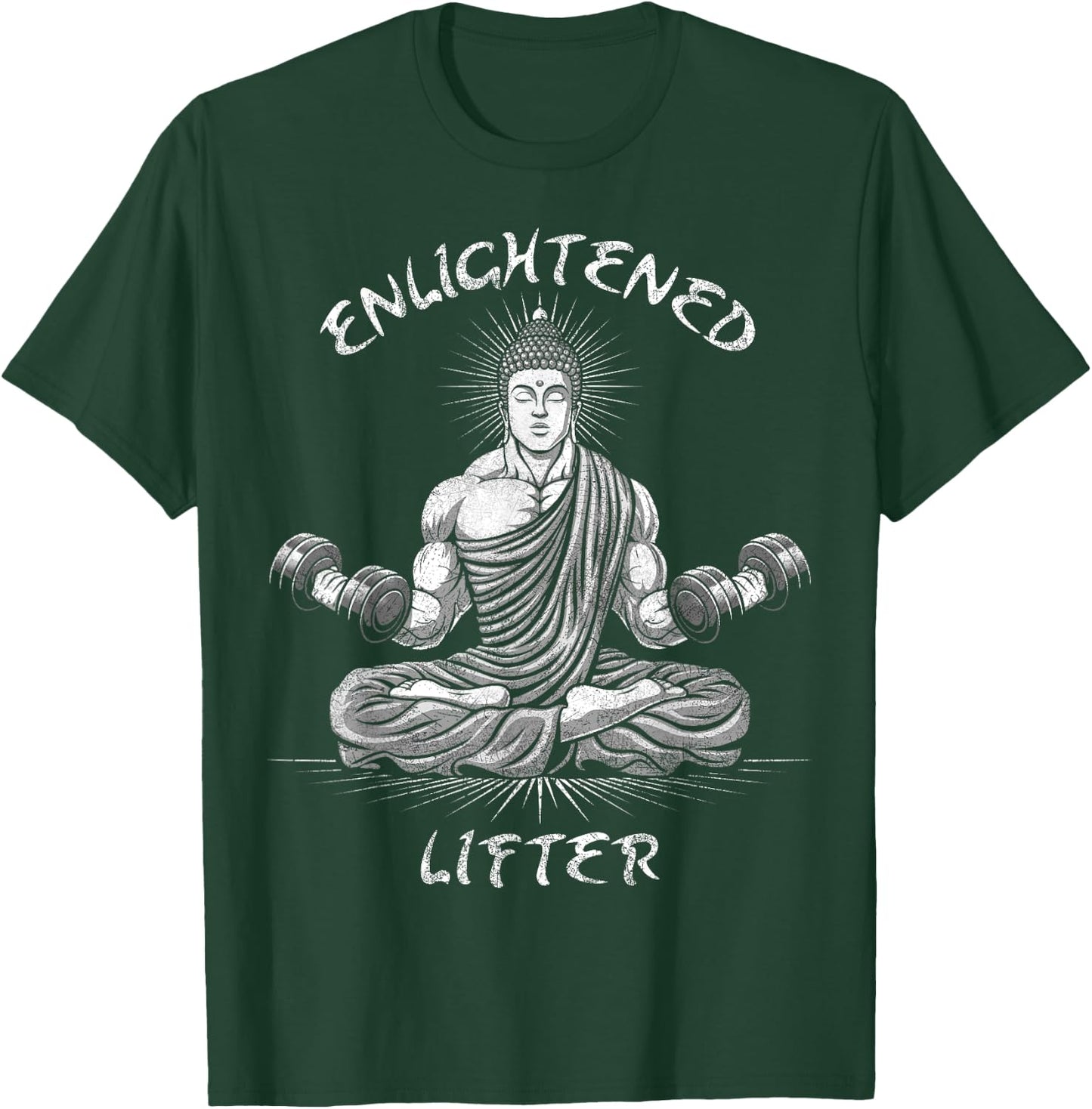 Enlightened Lifter Funny Workout Gym Weightlifting Anime T-Shirt - T-Shirt | Forest