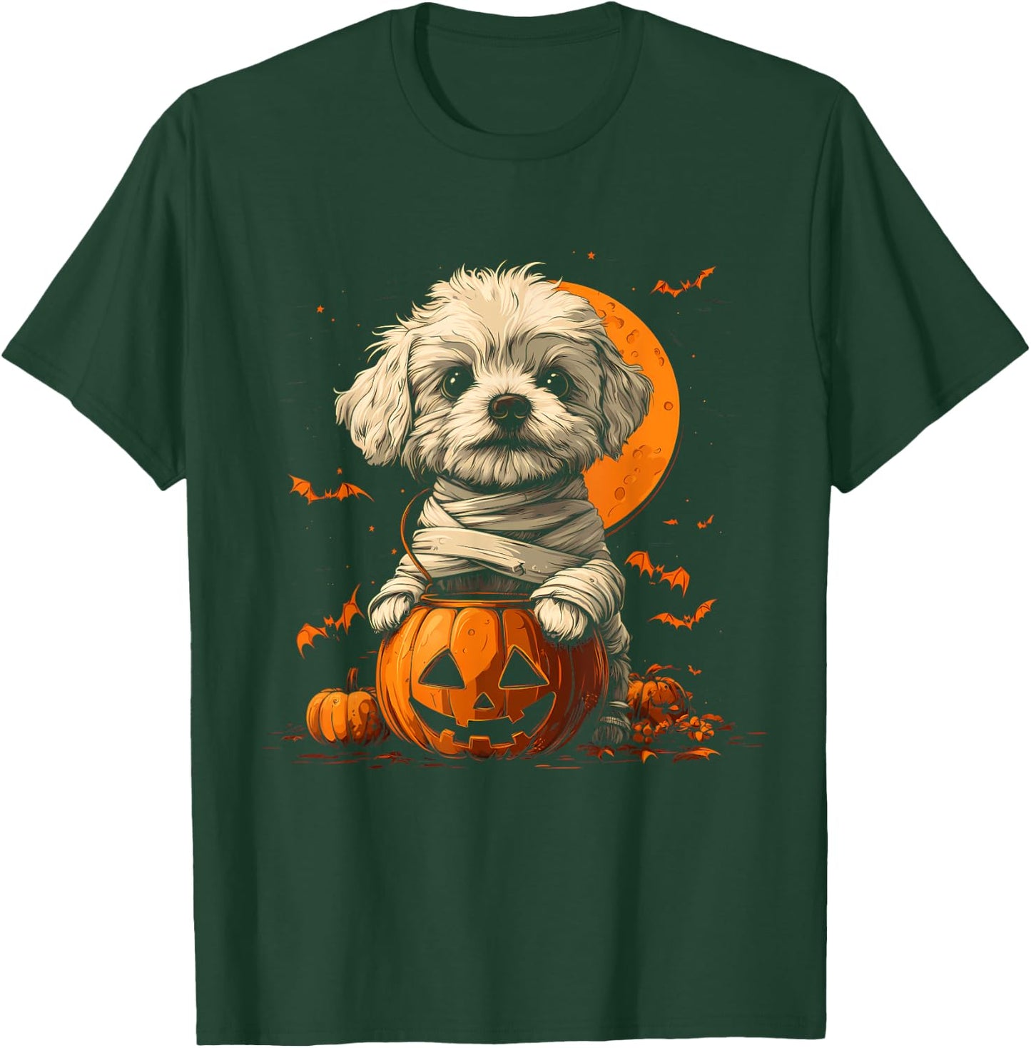 Mummy Havanese Pumpkin Scary Halloween Dog Lovers Costume T-Shirt - T-Shirt | Forest