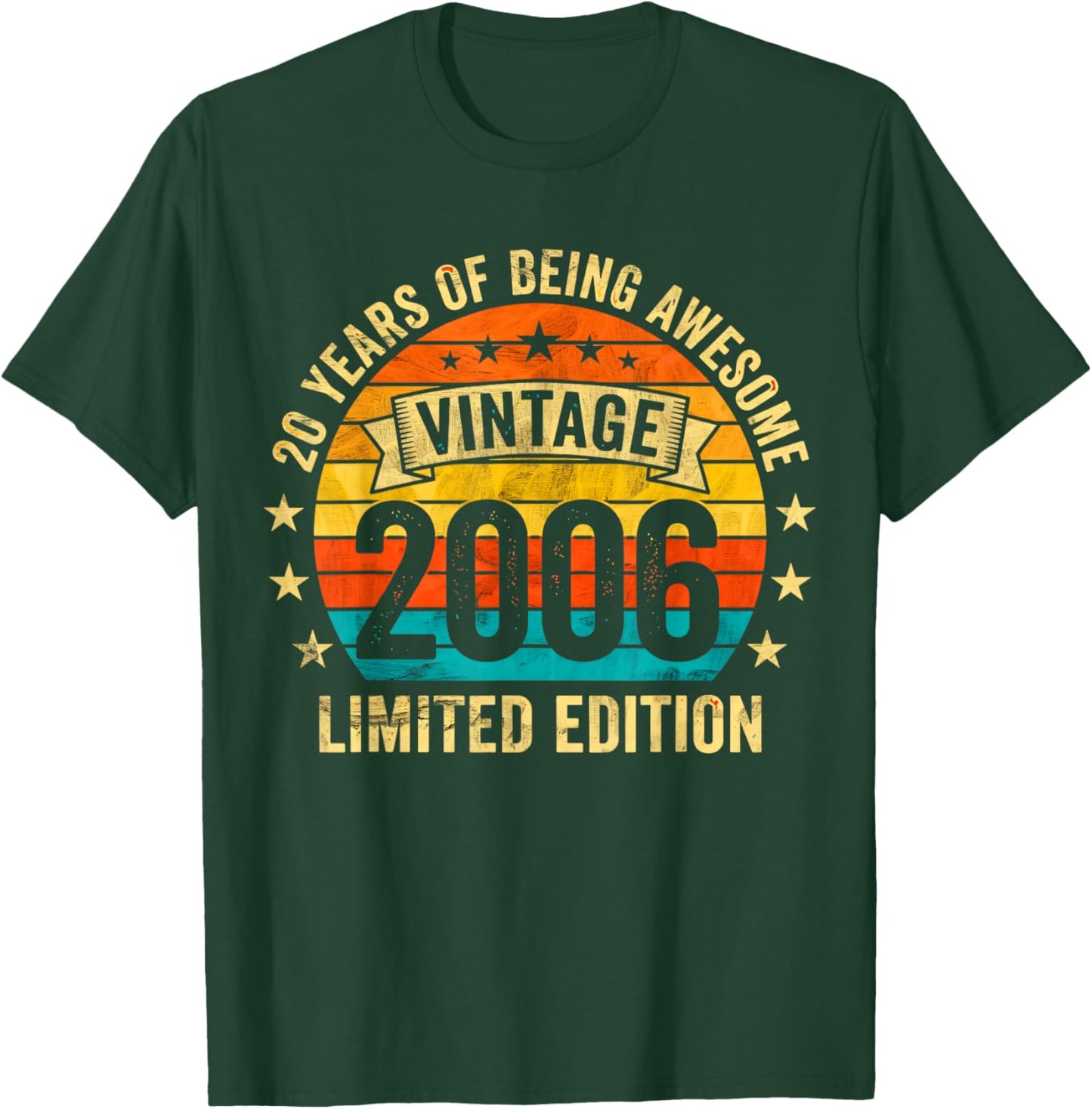 Vintage 2006 Limited Edition 20 Year Old 20th Birthday T-Shirt - T-Shirt | Forest