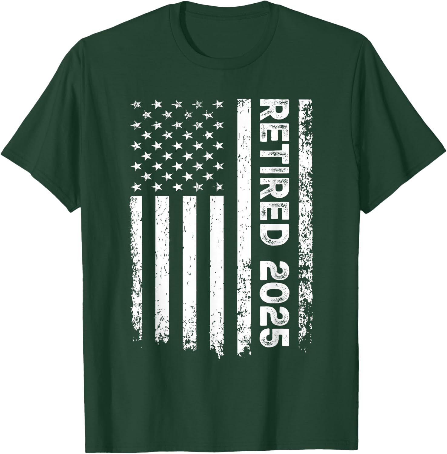 Vintage Retired 2025 American Flag Retirement 2025 Pensioner T-Shirt - T-Shirt | Forest