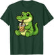 Funny Crocodile Boba Tea Animal Lover Boys Girls Kids T-Shirt - T-Shirt | Forest