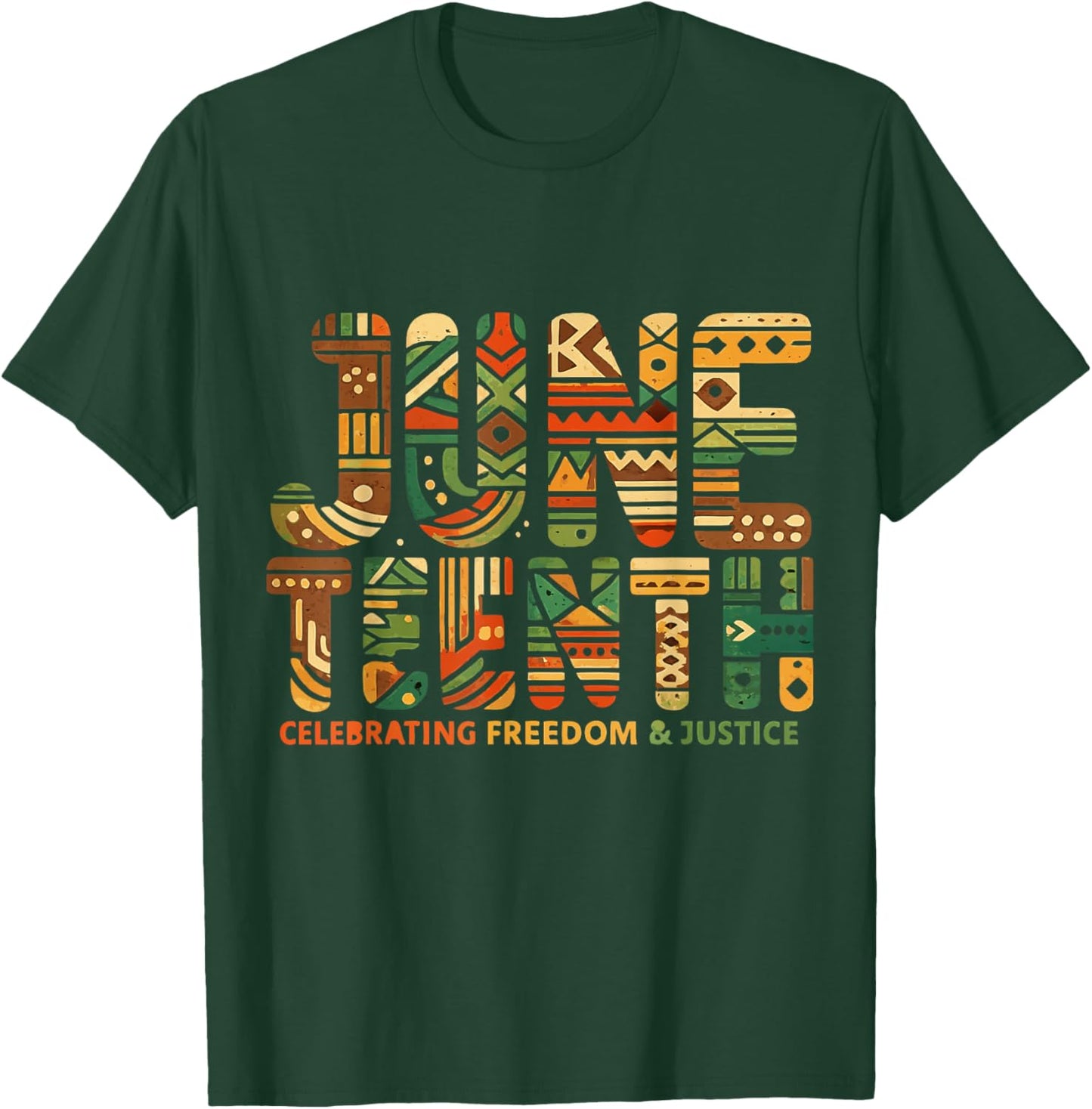 Juneteenth Celebrating Freedom Justice Black Men Women Kids T-Shirt - T-Shirt | Forest
