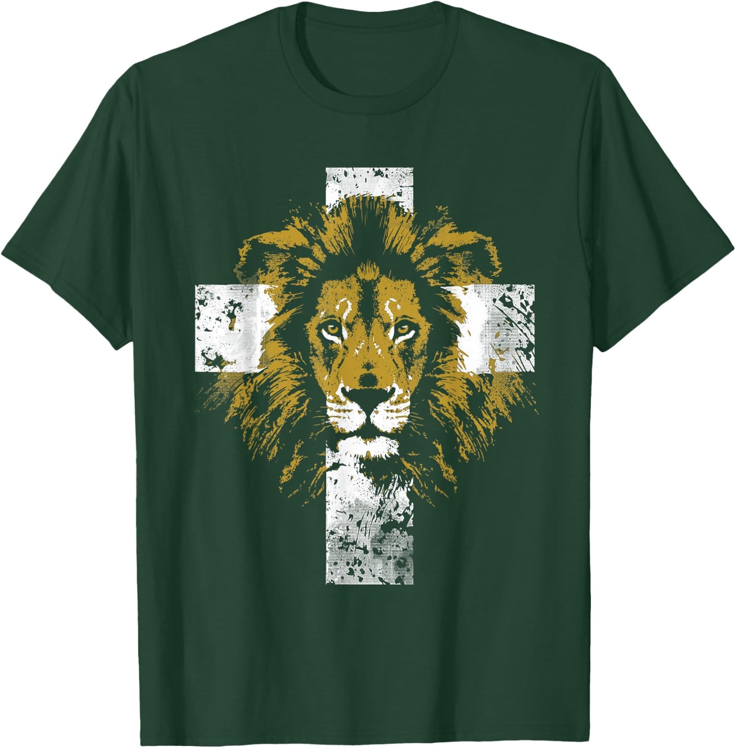 Lion of Judah Cross Christian T-Shirt - T-Shirt | Forest
