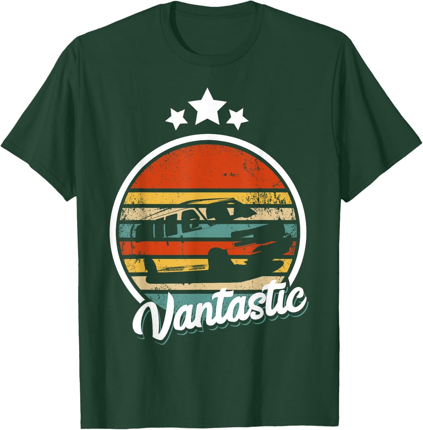 Retro Camper Van Life Vantastic - Vintage Vanlife T-Shirt - T-Shirt | Forest