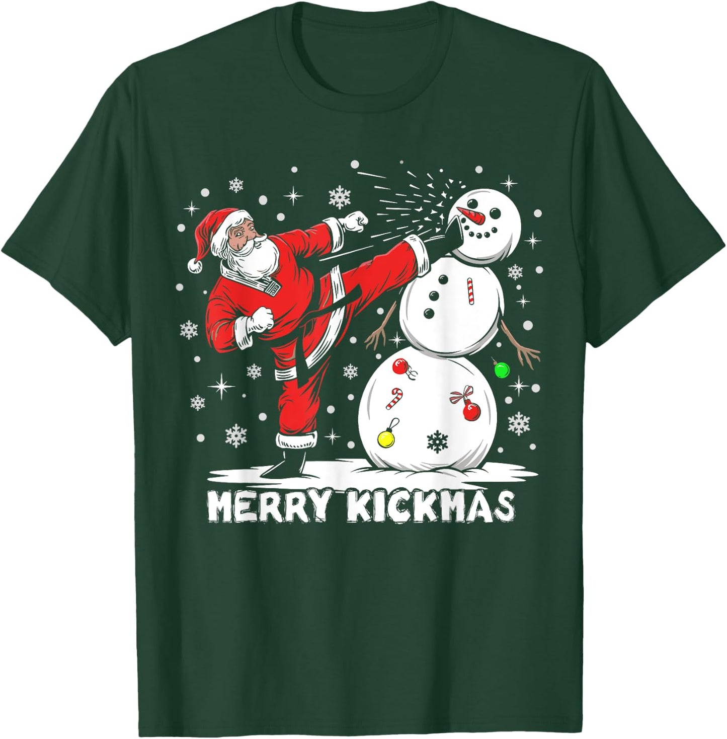 Merry Kickmas Funny Xmas Santa Taekwondo Christmas Judo T-Shirt - T-Shirt | Forest