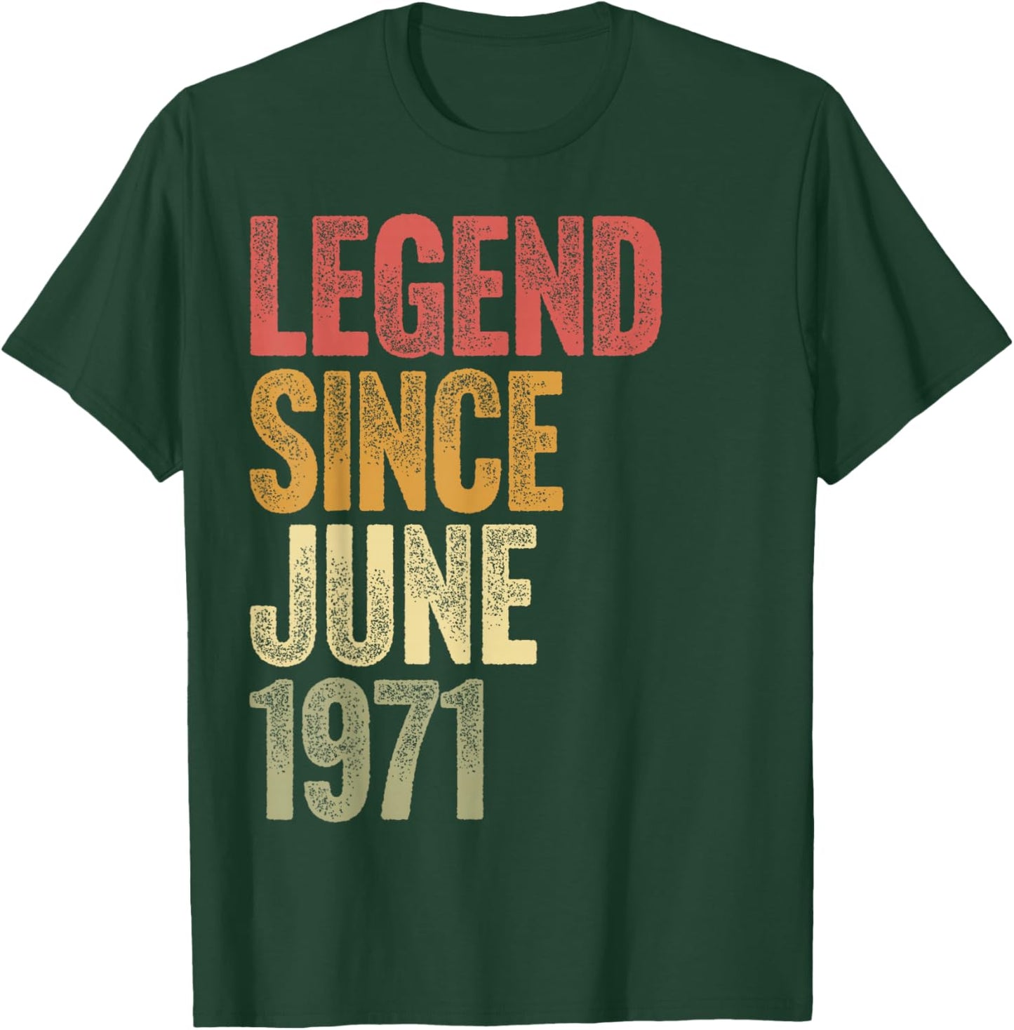 55 Year Old Legend Since June 1971 Retro 55th Birthday T-Shirt - T-Shirt | Forest