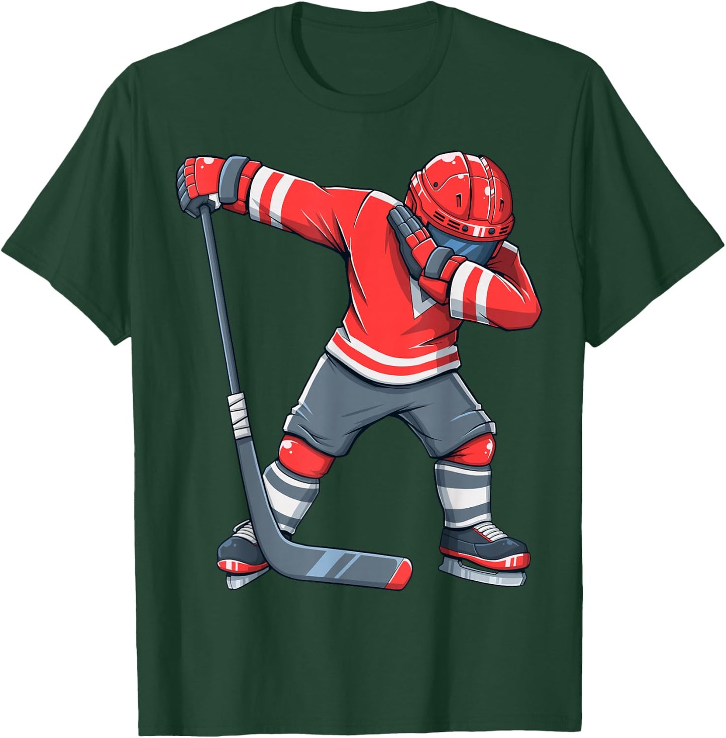 Funny Boy Kid Ice Hockey Dab Apparel Dabbing Player Youth T-Shirt - T-Shirt | Forest