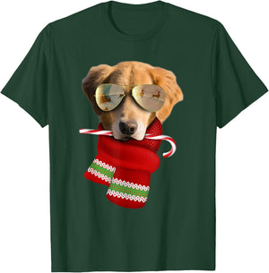 Golden Retriever shirt Christmas Gift Dog Lovers Sunglasses Women Kids T-Shirt - T-Shirt | Forest