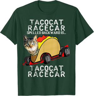 Tacocat Racecar Crazy Mexican Food Fast Car Funny Taco Shirt Men Women Girls Kids T-Shirt - T-Shirt | Forest
