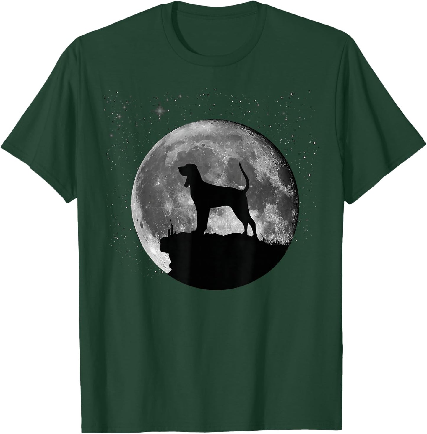 Coonhound Black And Tan Moon T-Shirt - T-Shirt | Forest